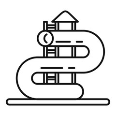 Vacation aquapark pipe icon. Outline vacation aquapark pipe vector icon for web design isolated on white background