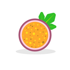 Passion fruit isolated on white background. Vector illustration.