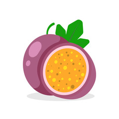 Passion fruit isolated on white background. Vector illustration.