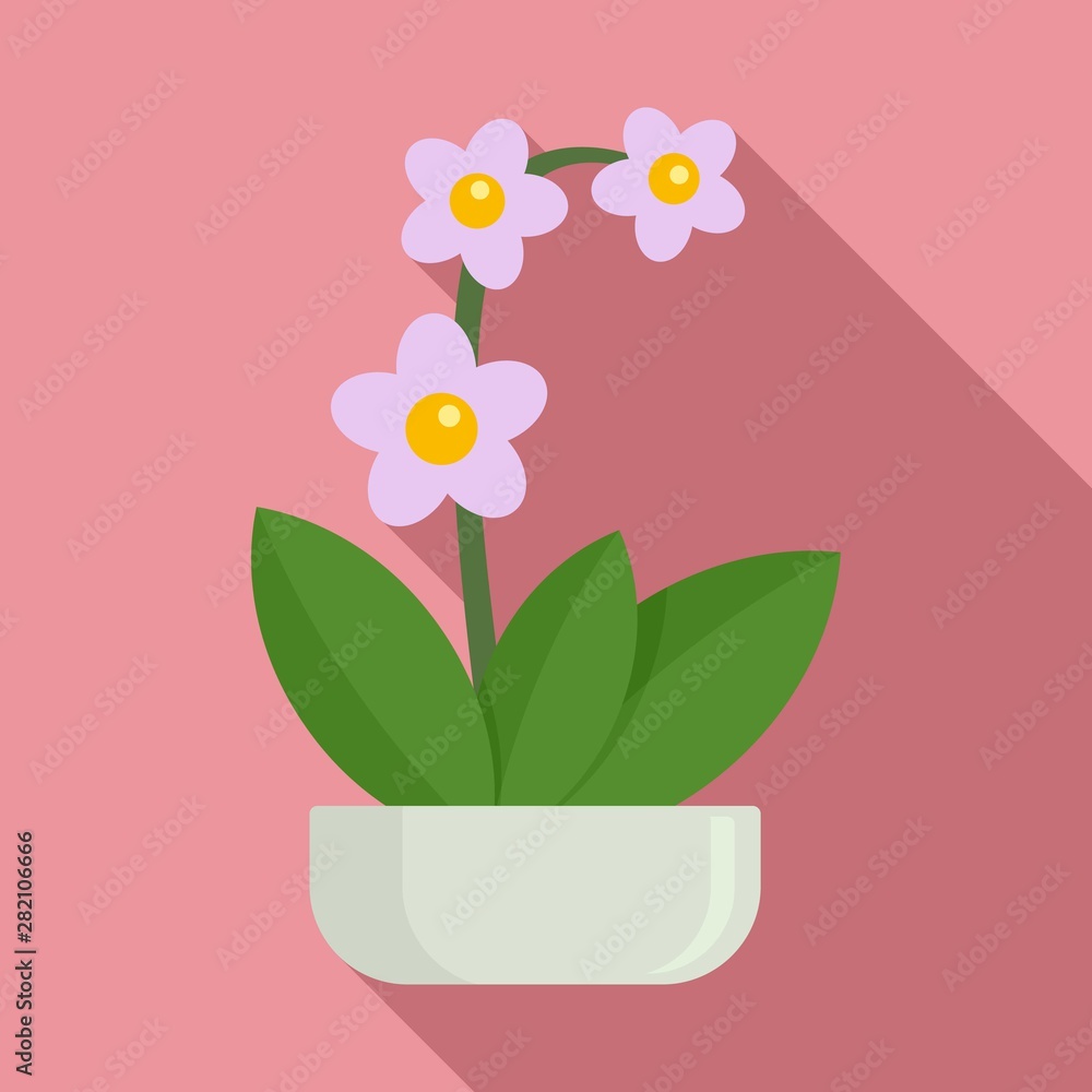 Poster Houseplant orchid icon. Flat illustration of houseplant orchid vector icon for web design