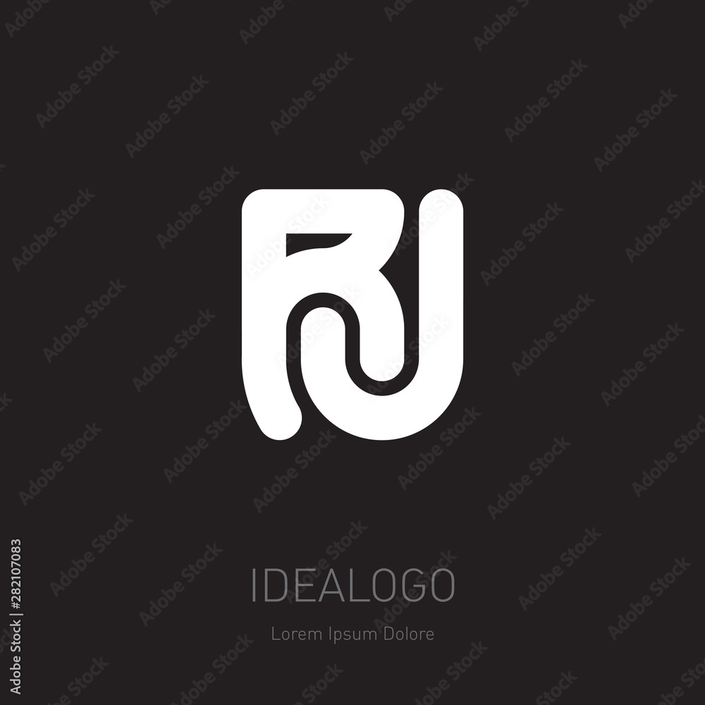 Poster r and j initial logo. rj initial monogram logotype. jr - design element or icon. vector.