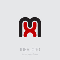 M and X initial logo. MX initial monogram logotype. XM - design element or icon.