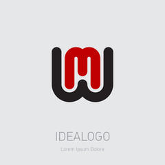 W and M initial logo. WM initial monogram logotype. MW - design element or icon.