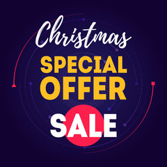 Fototapeta na wymiar Christmas Sale. Special Offer. Banner or poster for store. Shopping discount.