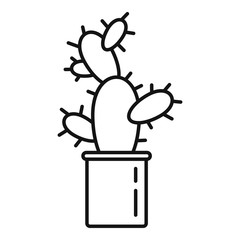 Mexican cactus pot icon. Outline mexican cactus pot vector icon for web design isolated on white background