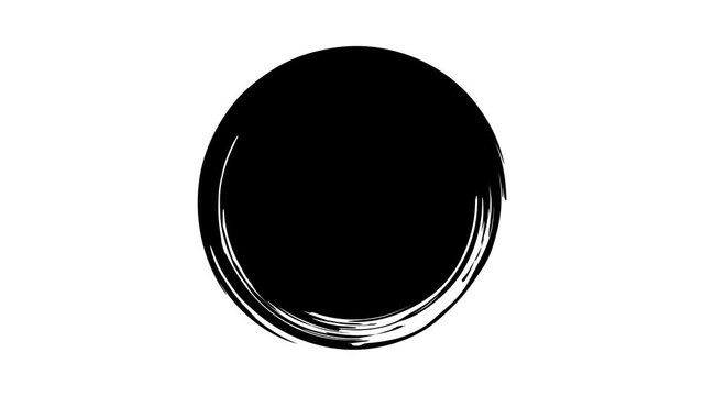Black circle is drawn on a transparent background.