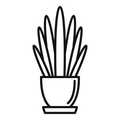 Long high leaf houseplant icon. Outline long high leaf houseplant vector icon for web design isolated on white background