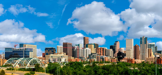 Colorful skyline of Denver Colorado with clouds in the sky © knowlesgallery