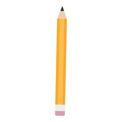 Yellow pencil icon. Flat illustration of yellow pencil vector icon for web design