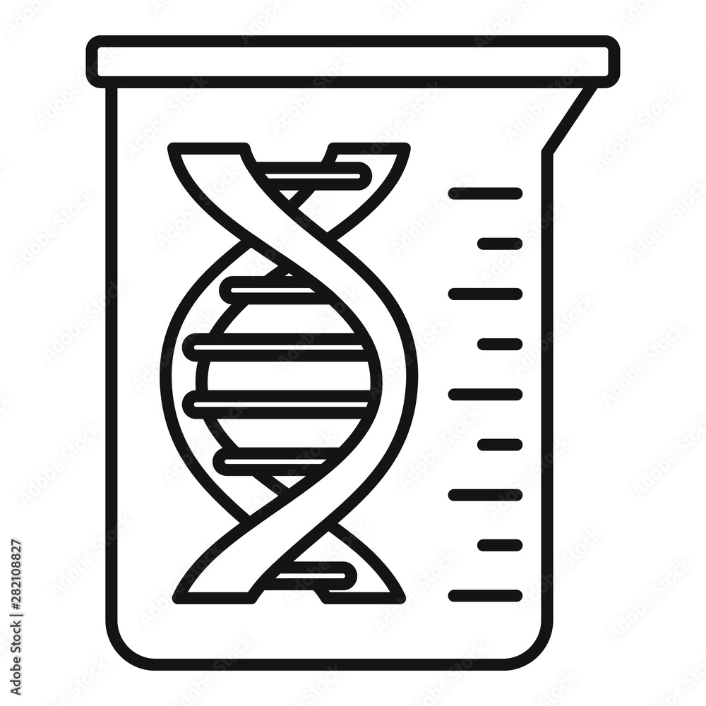 Poster dna flask icon. outline dna flask vector icon for web design isolated on white background