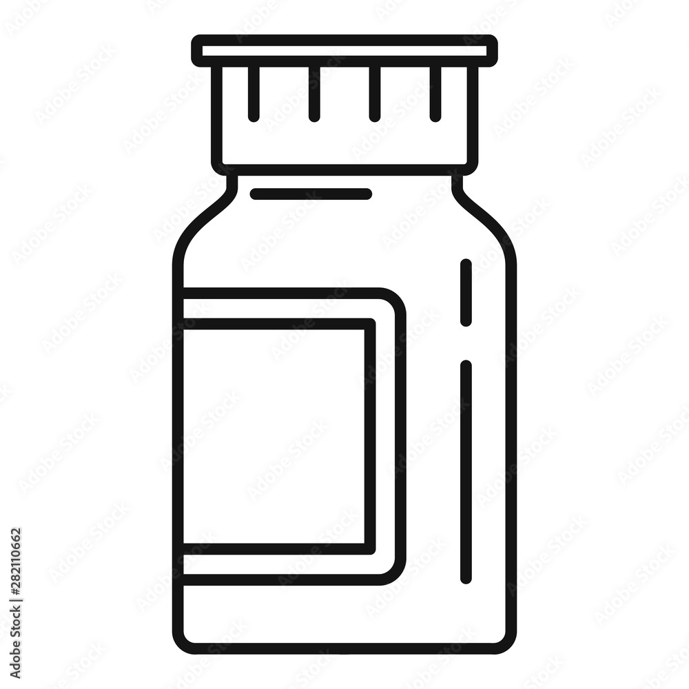 Poster pills jar icon. outline pills jar vector icon for web design isolated on white background