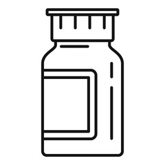 Pills jar icon. Outline pills jar vector icon for web design isolated on white background