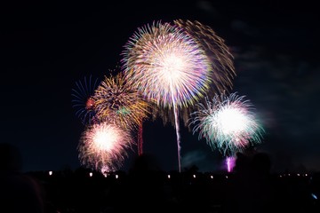 Beautiful firework display festival in Itabashi, Tokyo, Japan