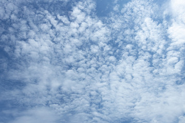 The blue sky is cloudy. Beautiful , creative nature. Sky background