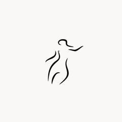 Fototapeta premium girl body shape figure icon line illustration vector