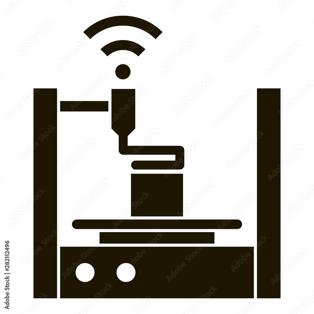 Poster 3d printer icon. simple illustration of 3d printer vector icon for web design isolated on white back