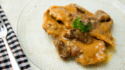 Meat dish from a restaurant in spain