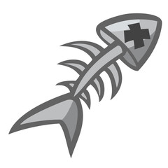 Fishbone cartoon illustration. Vector clipart