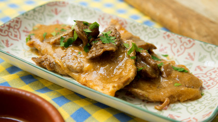Meat dish from a restaurant in spain