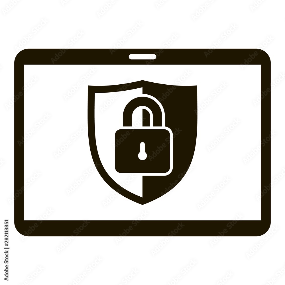 Aufkleber tablet lock security icon. simple illustration of tablet lock security vector icon for web design is