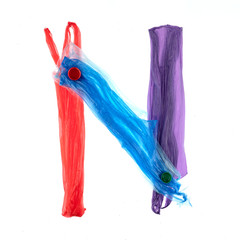 Letter N of plastic bags , Isolated, on white background