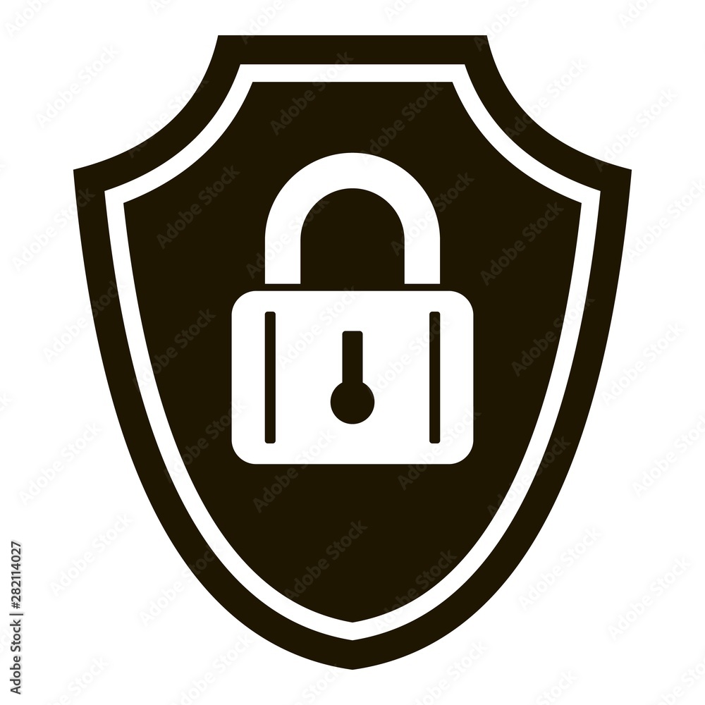 Aufkleber shield padlock icon. simple illustration of shield padlock vector icon for web design isolated on wh