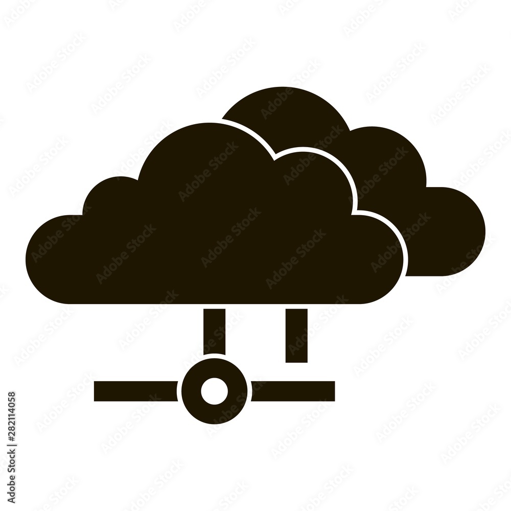 Poster data cloud icon. simple illustration of data cloud vector icon for web design isolated on white back