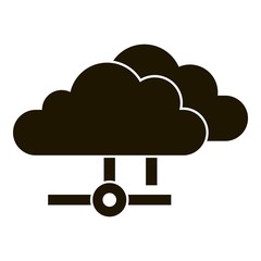 Data cloud icon. Simple illustration of data cloud vector icon for web design isolated on white background