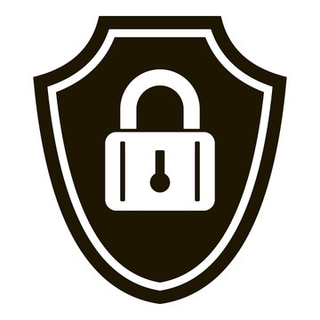 Shield padlock icon. Simple illustration of shield padlock vector icon for web design isolated on white background