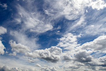 Background of beautiful sky with clouds. Looking up view. Abstract natural sky background.Close Up.