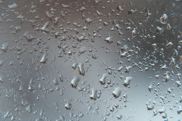 Water drops on glass for background