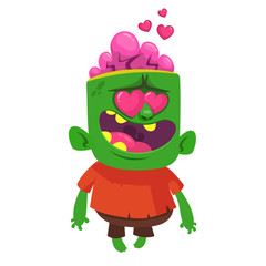 Cartoon scary zombie. Halloween vector illustration