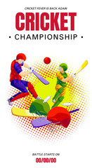 Cricket championship concept banner. Cartoon illustration of cricket championship vector concept banner for web design