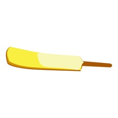 Cricket gold bat icon. Cartoon of cricket gold bat vector icon for web design isolated on white background
