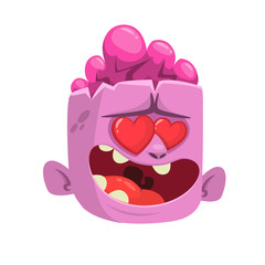 Cartoon scary zombie. Halloween vector illustration