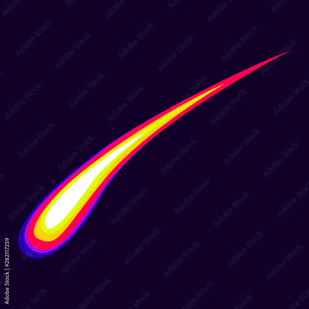 Poster comet icon. cartoon of comet vector icon for web design isolated on white background