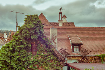 Roof with traditional design. Sibiu, Romania.