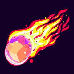 Stone meteorite icon. Cartoon of stone meteorite vector icon for web design isolated on white background © anatolir