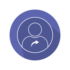 Flat user line art icon vector illustration on color background