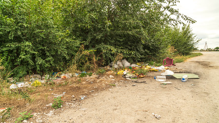 Garbage on the side of the road