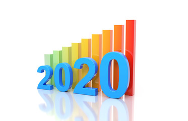 New Year 2020 Creative Design Concept - 3D Rendered Image