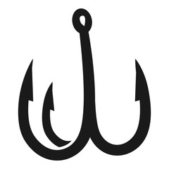 Triple fishing hook icon. Simple illustration of triple fishing hook vector icon for web design isolated on white background