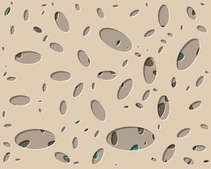 Abstract Generative Art color distributed ellipse holes background illustration