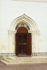 Sergiyev Posad, Russia. - May, 2019: historic buildings on site in Trinity Sergius Lavra near Moscow.