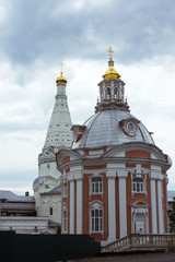 Fototapeta na wymiar Sergiyev Posad, Russia. - May, 2019:Church of the Smolensk Icon of the Holy Mother (1746 - 1753), Trinity Lavra of St. Sergius, Sergiev Posad, Russian Federation.