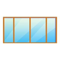 Big office window icon. Cartoon of big office window vector icon for web design isolated on white background