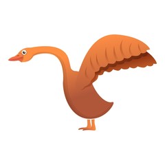 Nervous goose icon. Cartoon of nervous goose vector icon for web design isolated on white background