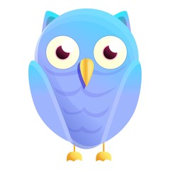 Blue gradient owl icon. Cartoon of blue gradient owl vector icon for web design isolated on white background