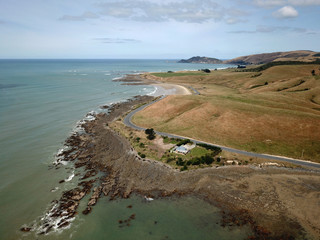 Aerial View Kaka Point, Catlins, Southland, New Zealand