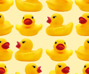Pattern - yellow rubber duck for swimming, for children. Illustration for Your Design, Wrapping Paper, Web, Wallpaper, Fabric